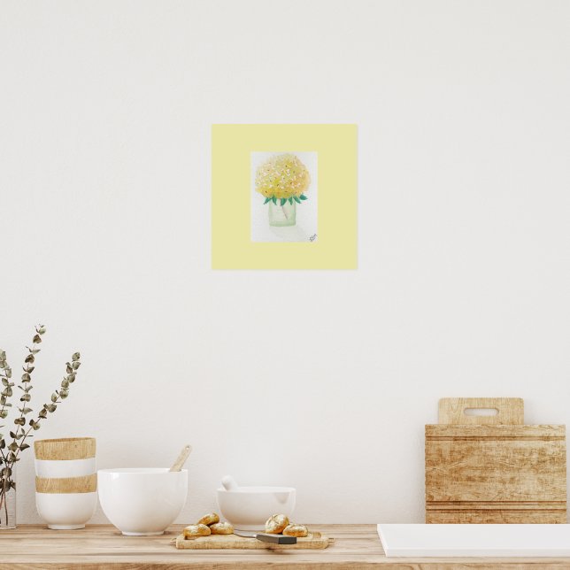 Gult Hydrangea Poster (Kök)