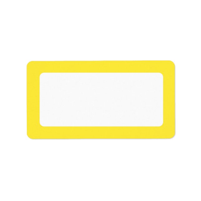 Gult i fast färg gräns blank adressetikett (Framsidan)