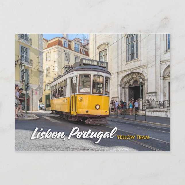 gult i lisbon, portugal vykort (Framsida)