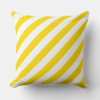 Gult i stor Dekorativ kudde, vit stripe