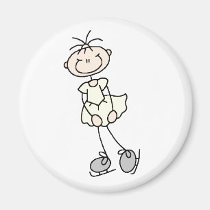 Gult Ice Skater Girl Magnet