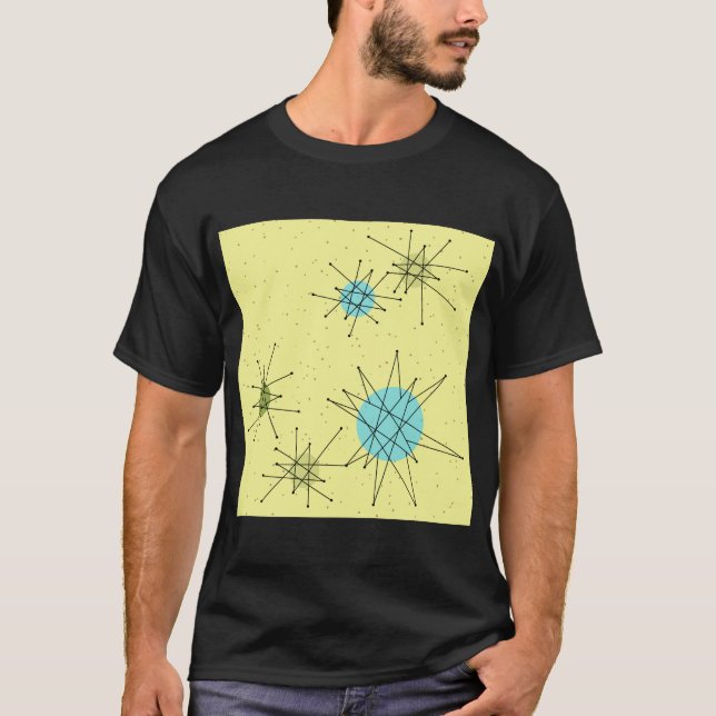 Gult Iconic Atomic Starbursts T-Shirt (Framsida)
