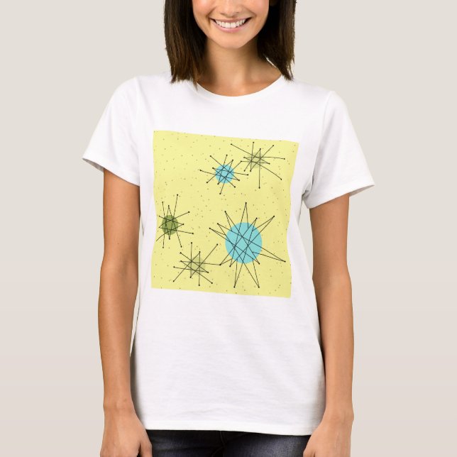 Gult Iconic Atomic Starbursts T-Shirt (Framsida)
