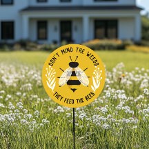 Gult Illustrated Ogräs Matar Bees Yard