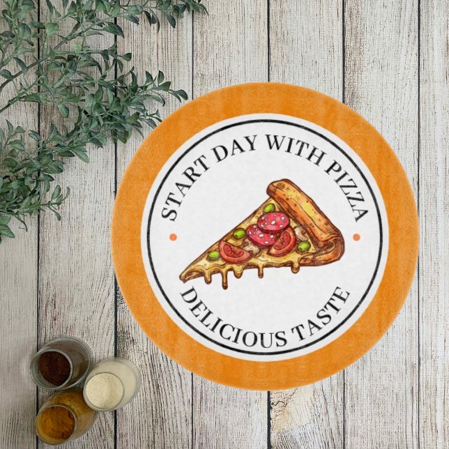 Gult Illustration Circle Pizza Clearboard (Skapare uppladdad)