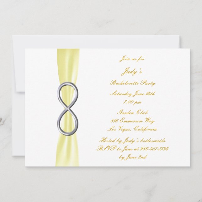 Gult Infinity Bachelorette Party-inbjudan Inbjudningar (Framsida)