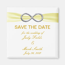 Gult Infinity Bröllop spara datum Magnet
