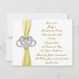 Gult Infinity Heart Bachelorette Party Inbjudan