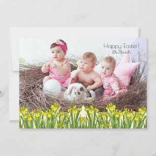 Gult Iris 3 Photo Påsk Card Inbjudningar