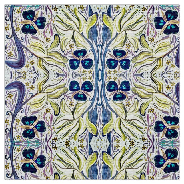 Gult Iris Fabric Tyg (Provkarta)