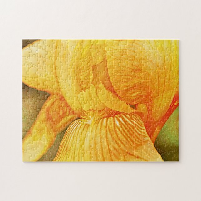 Gult Iris Flower Art Puzzle Pussel (Horisontell)