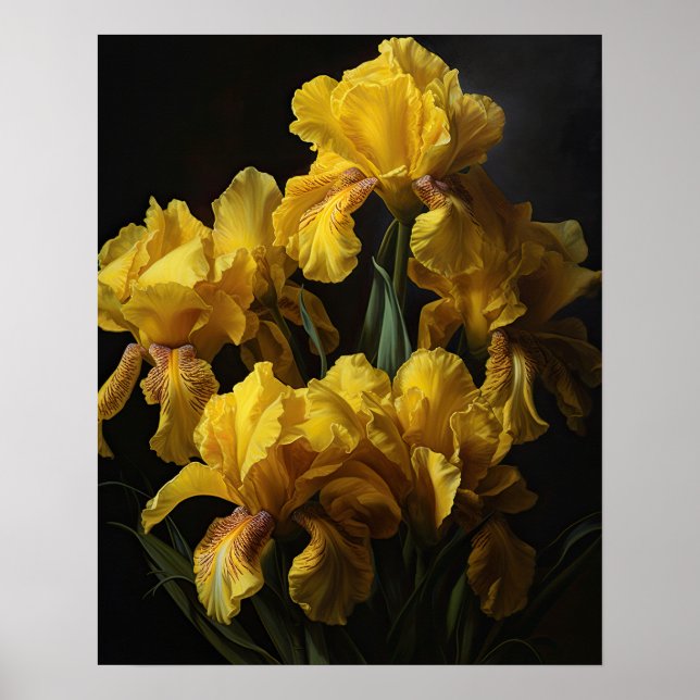 Gult Iris Flowers Art Print Poster (Framsidan)