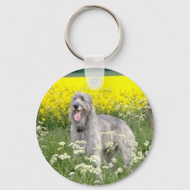 gult Irish wolfhound Nyckelring (Framsida)