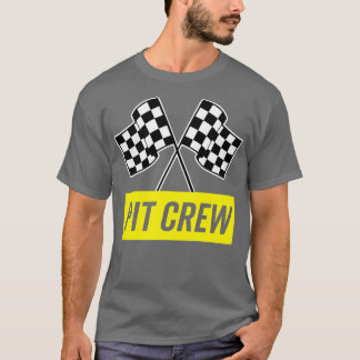 Gult Italic Pit Crew for Tävla Party Costume T Shirt