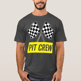 Gult Italic Pit Crew for Tävla Party Costume T Shirt