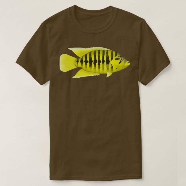 Gult Jacka cichlid T Shirt (Design framsida)