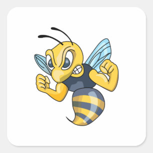 GULT JACKA HORNET FYRKANTIGT KLISTERMÄRKE