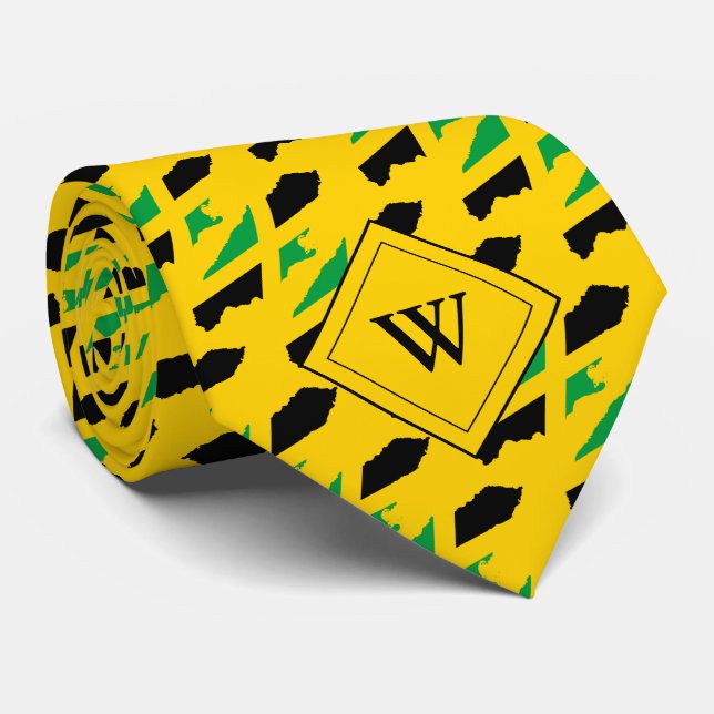 Gult JAMAICA FLAGGA Christian Monogram Slips (Rullad)