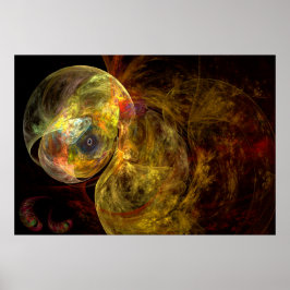 Gult Jellyfish on Hunt Fractal Art Poster