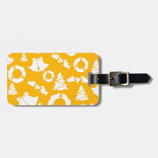 Gult jul Mönster Bagagebricka (Horisontell Framsida)