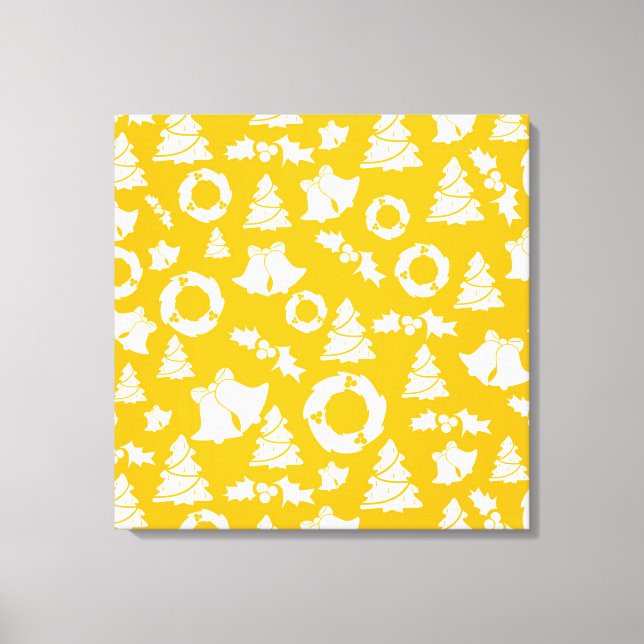 Gult jul Mönster Canvastryck (Framsida)
