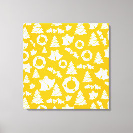 Gult jul Mönster Canvastryck