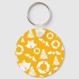 Gult jul Mönster Nyckelring