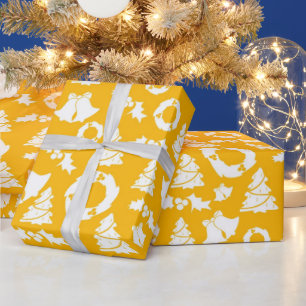 Gult jul Mönster Presentpapper
