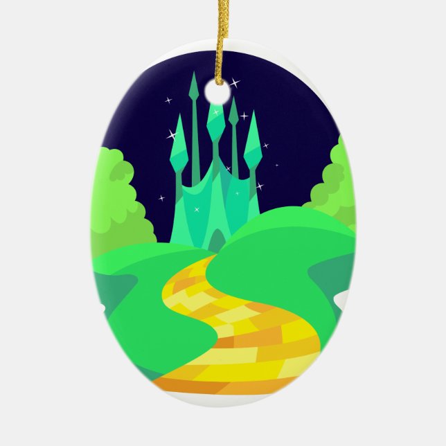 gult julgransprydnad keramik (Framsidan)