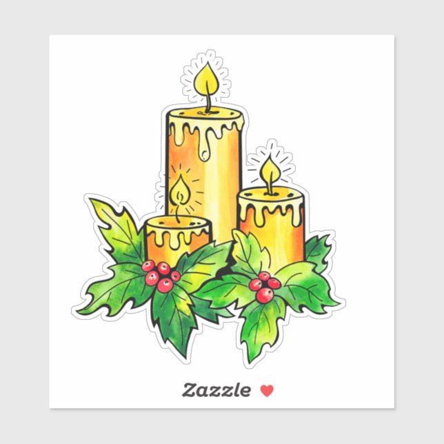 Gult julklapp klistermärken (Ark)