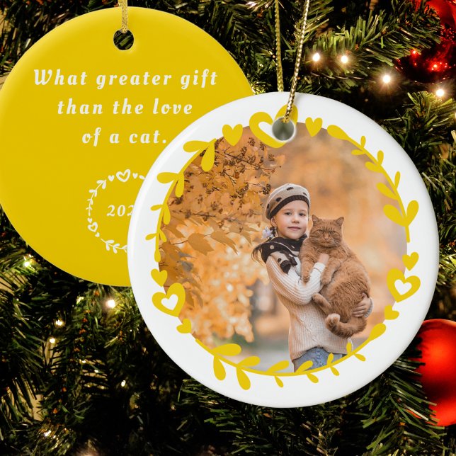 Gult Julpett Foto Ornament (Skapare uppladdad)