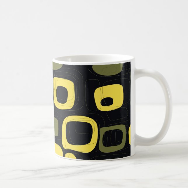 Gult, kalk, svart Abstrakt, Mugg (Höger)