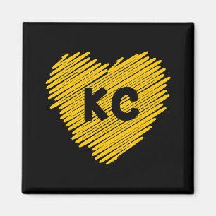 Gult Kansas City Heart Älskare Football KC Manar Magnet
