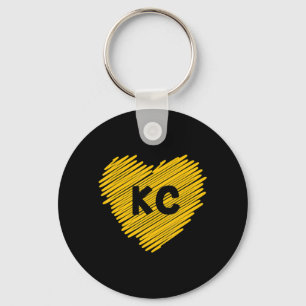 Gult Kansas City Heart Älskare Football KC Manar Nyckelring