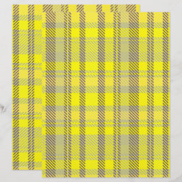 Gult Karoräts Papper för Scrapbooking 2-Sidig Sida
