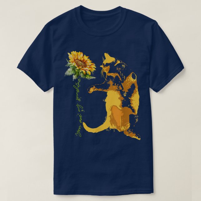 Gult Katt Ljugande på rygg  T Shirt (Design framsida)