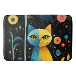 Gult katter badrumsmatta