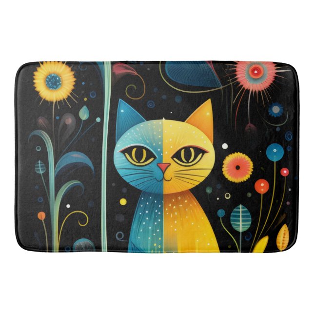 Gult katter badrumsmatta (Framsidan)