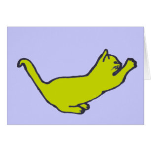 Gult Kattunge-kort Hälsningskort