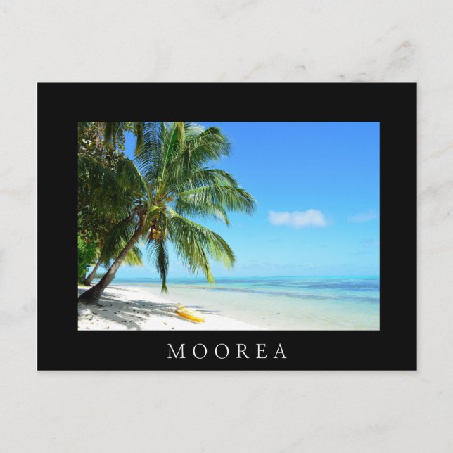 Gult kayak på ett vitt sandströkskort vykort (Framsida)