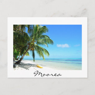 Gult kayak på moorea-vykort vykort