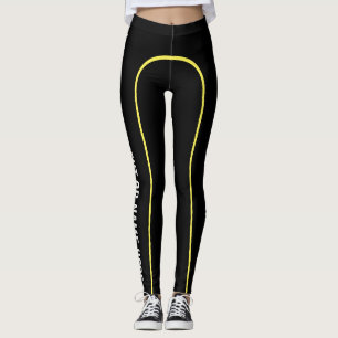Gult klämmer fast randen Customisable namngav Leggings