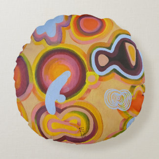 gult klocka rund kudde