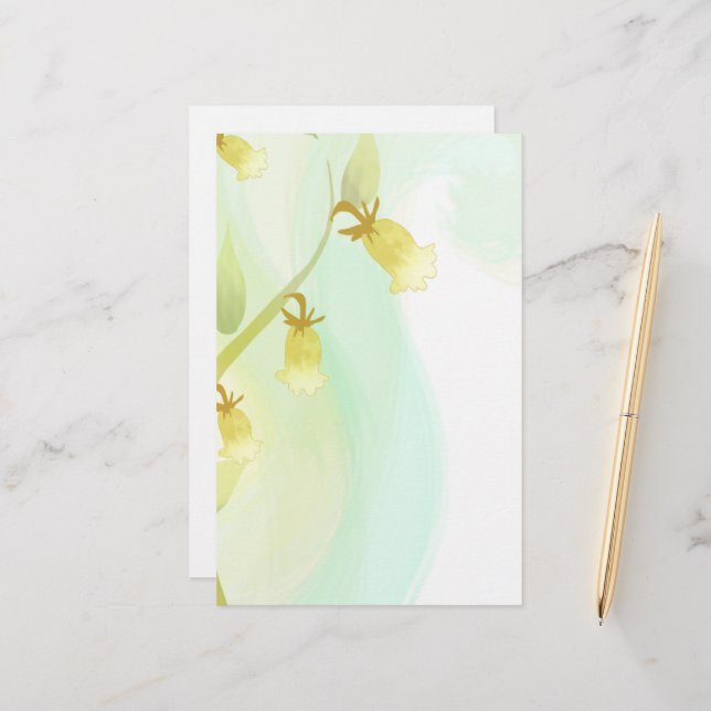 Gult Klockor vattenfärg Tvättar (Fram/Back In Situ)