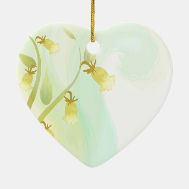 Gult Klockor vattenfärg Tvättar Julgransprydnad Keramik (Baksidan)