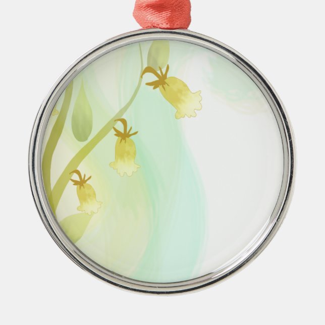 Gult Klockor vattenfärg Tvättar Julgransprydnad Metall (Framsidan)