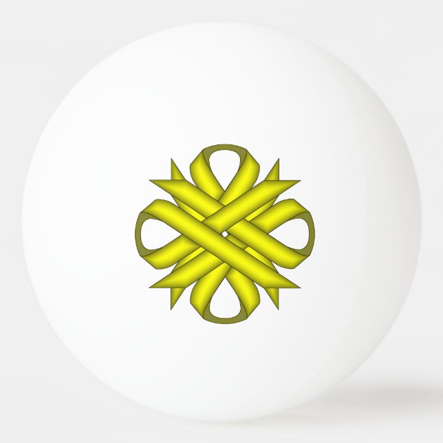 Gult Klöver Ribbon av Kenneth Yoncich Pingisboll (Framsidan)