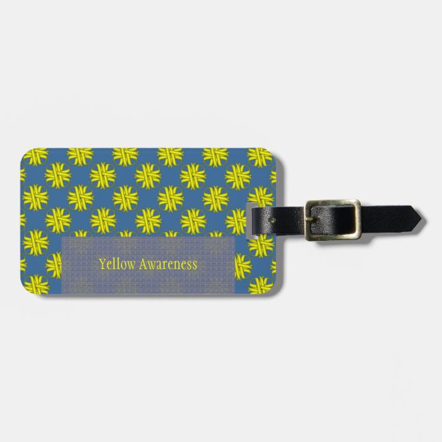 Gult Klöver Ribbon Template av Kenneth Yoncich Bagagebricka (Horisontell Framsida)