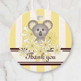 Gult Koala Baby Shower/Birthday Tack Gåvor Etiketter