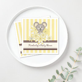 Gult Koala Birthday/Gender Neutral Baby Shower Pappersservett